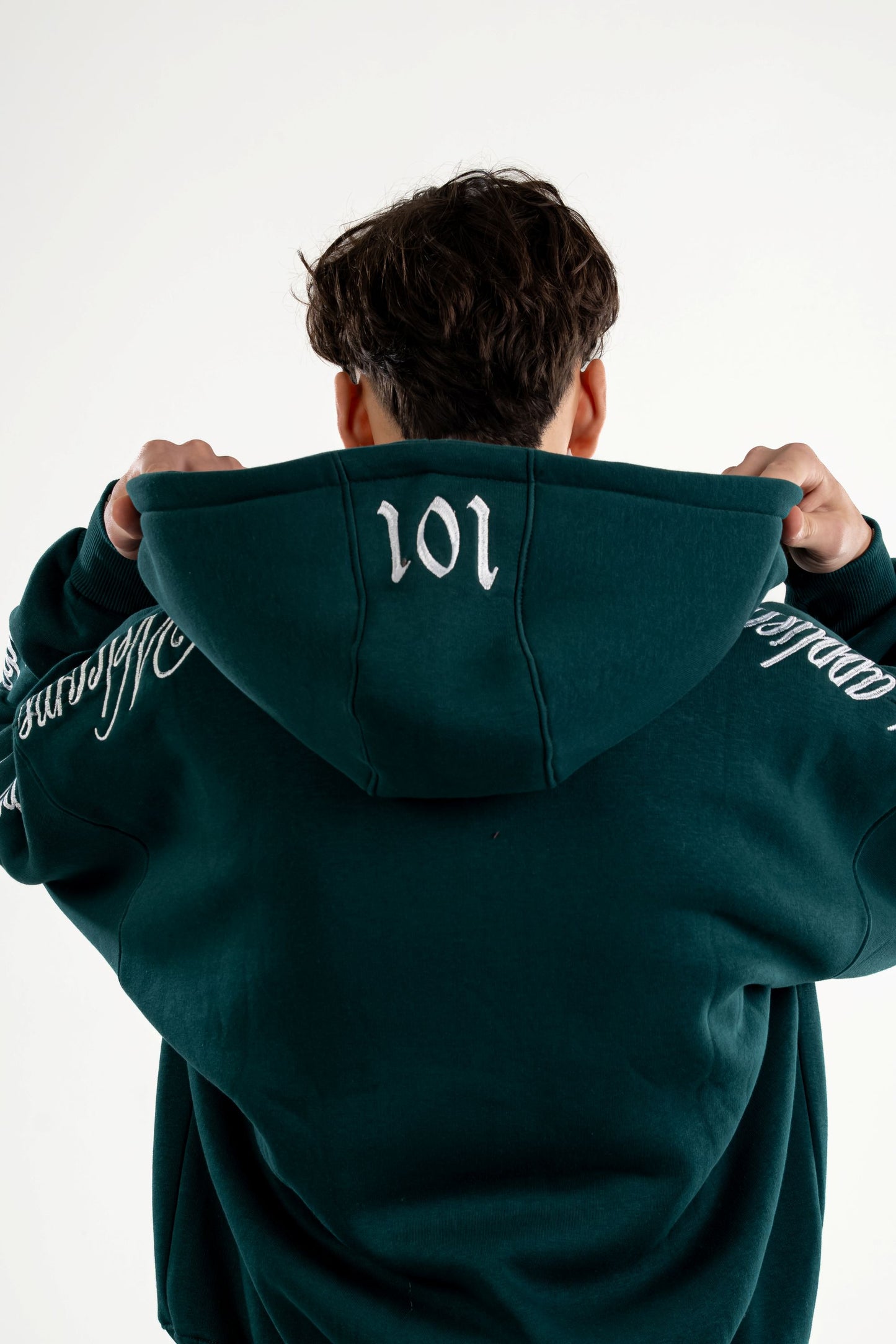 Olive Embroidered Zip-UP