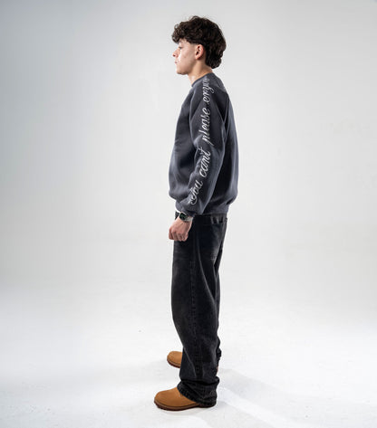 CREW-NECK EMBROIDERY CHARCOAL