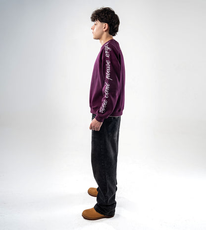 CREW-NECK EMBROIDERY PURPLE